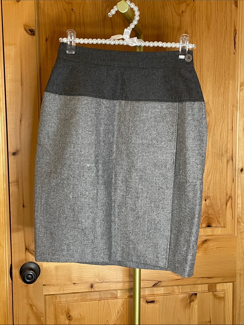 Valentino Gray Two-Tone Pencil Skirt Size 6